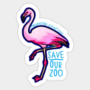 Day 14- Cartoon Chilean Flamingo Sticker